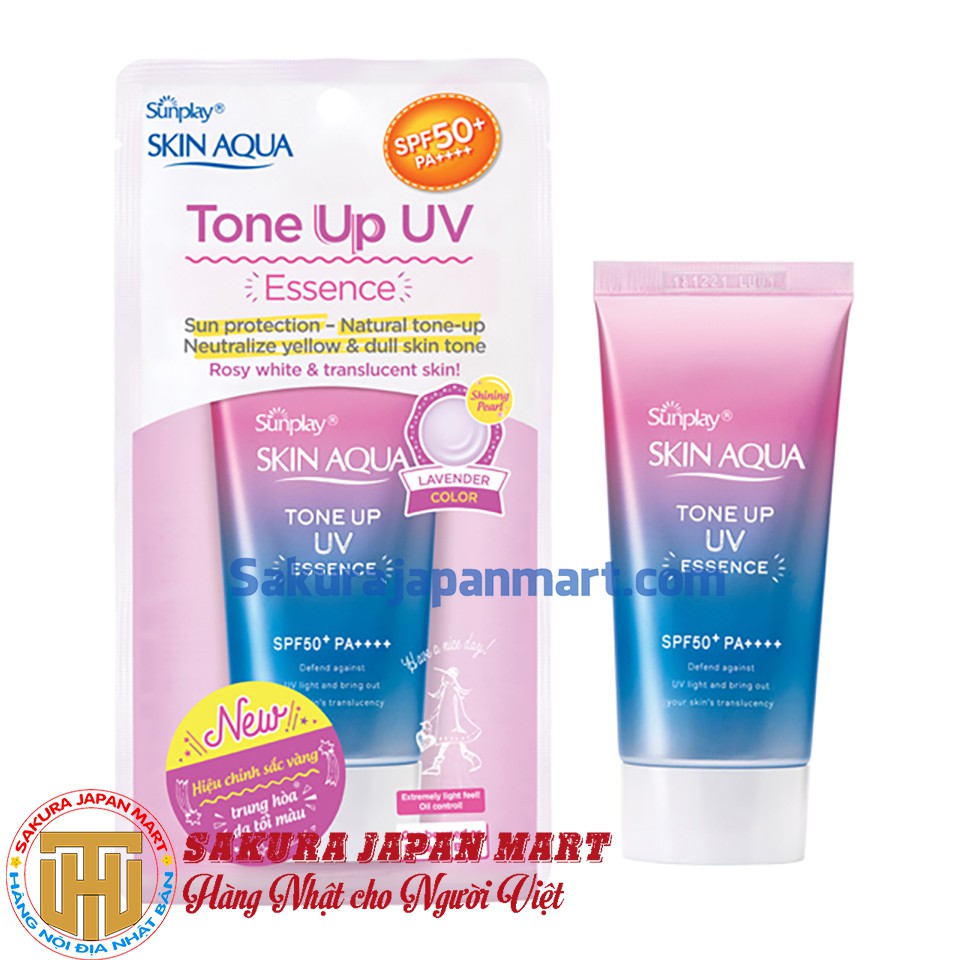 Kem Chống Nắng Skin Aqua Tone Up UV Essence SPF 50+ PA++++ 80G Màu Tím